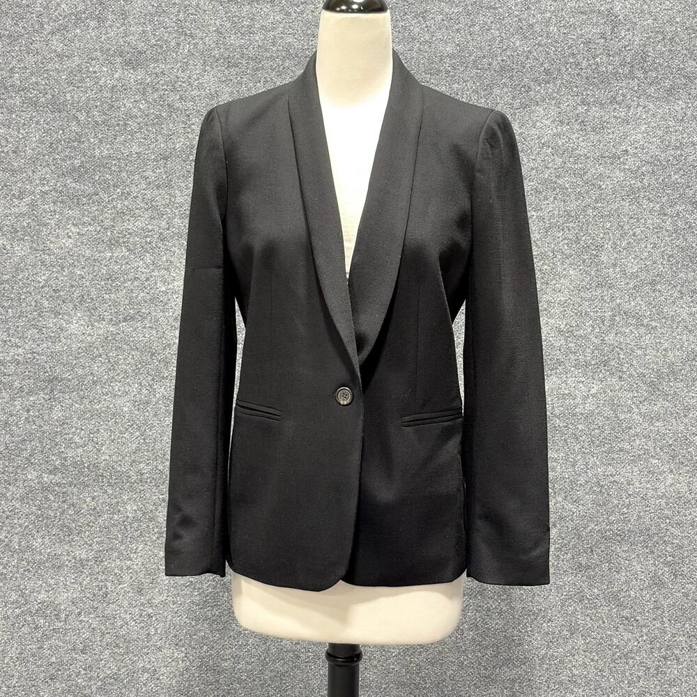 J Crew Blazer Womens 8 Black Shawl Collar Tuxedo Jacket Lined Workwear Career